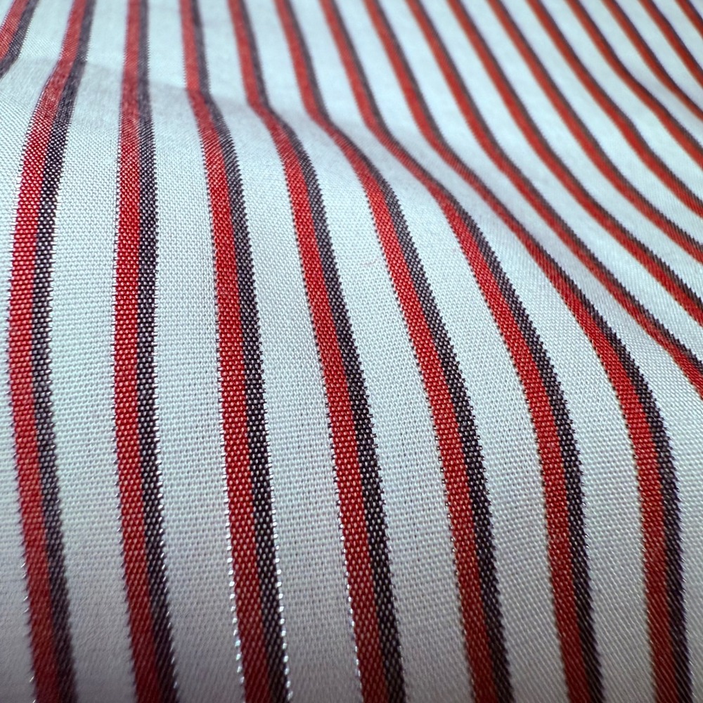 Chicos Striped No Iron Sparkle Button Up Shirt Women's Size 1 Red White Black - Picture 7 of 9